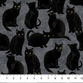 Hallow's Eve Gray Black Cats 27087-98 Gray Black