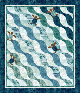 Riding the Waves Twin Quilt Kit featuring Sea Breeze