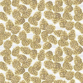 Home Sweet Home Taupe/Gold Metallic Pinecones T7756-80G-TAUPE-GOLD