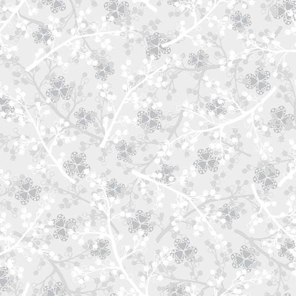 Jubilee Silver Light  Gray Berries 5497-15 - Quilting by the Bay