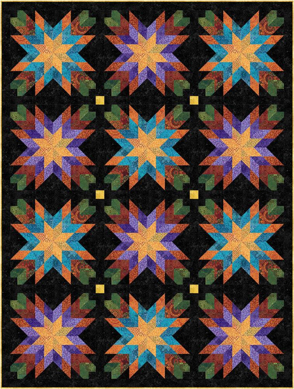 Moroccan Star Dark Twin Quilt Kit