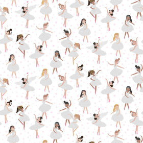 Music Box White Glitter Girls with Metallic STELLA-M1642-WHITE