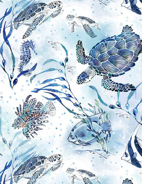 Ocean Blue Sea Turtles  CD1298 Blue