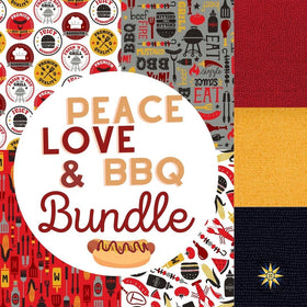 Peace, Love & BBQ Fabric + Pattern Exclusive Bundle