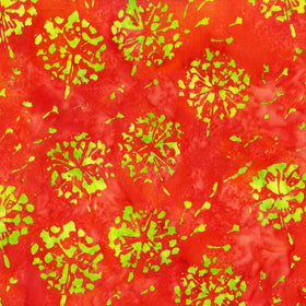 Summer Garden Batik Coral Dandelion 3057Q-X CORAL