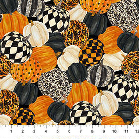 Hallow's Eve Black Multi Packed Pumpkins 27084-99 Black Multi