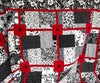 Black White and Red Finished Quilt