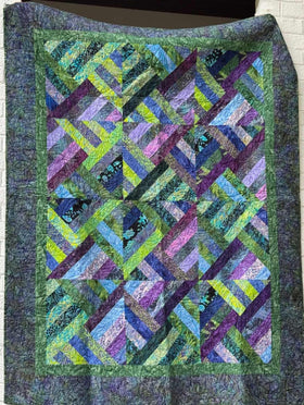 Batik Strip Search Finished Quilt