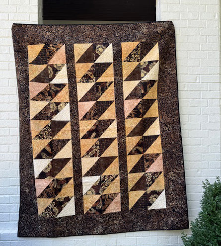 Triangle Squares Batik Finished Quilt