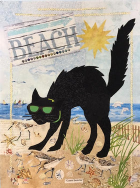 Black Cat at the Beach Fabric Kit + Pattern