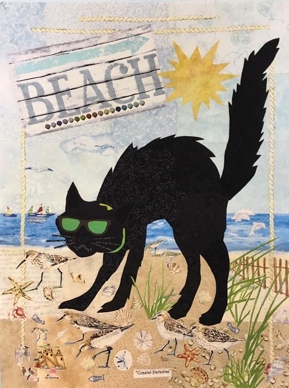 Black Cat at the Beach Sample - Quilting by the Bay Exclusive Colorway
