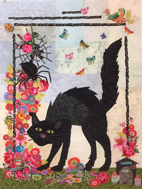 Black Cat in the Garden Sample - Quilting by the Bay Exclusive Colorway
