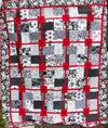 Black White and Red Finished Quilt