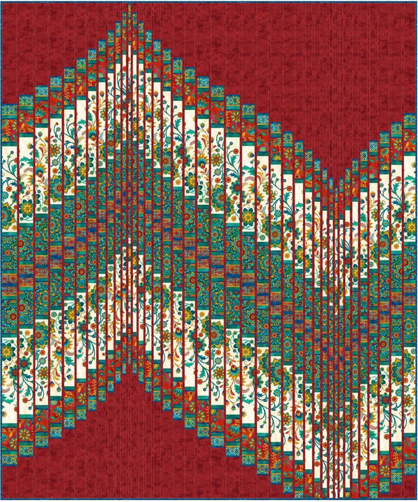 Boho Crescendo RED QUEEN Quilt Kit