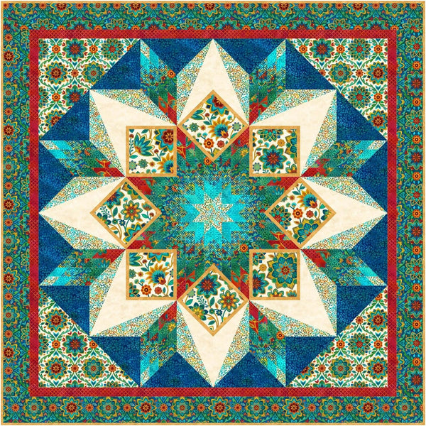 Boho Starburst Digital Top Digital Quilt Top