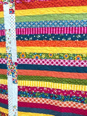 Bright Strips Finished Quilt