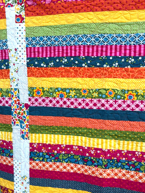 Bright Strips Finished Quilt