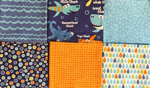 Bundle of 6 Novelty Ocean Fun Fat Quarters