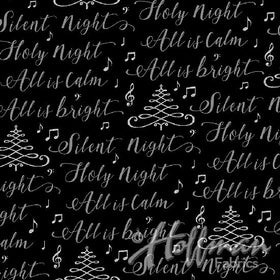 Cardinal Carols Onyx/Silver Trees Metallic Q7631-213S