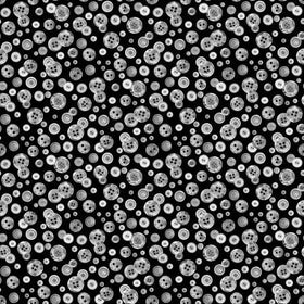 Charcoal Sew Floral Buttons CD8936-BLACK - 3 Yard Pack