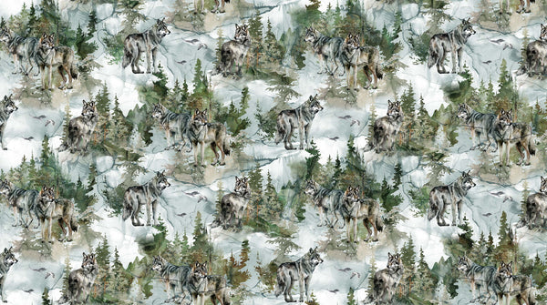Lone Wolf Teal Wolf Scenic DP27183-64