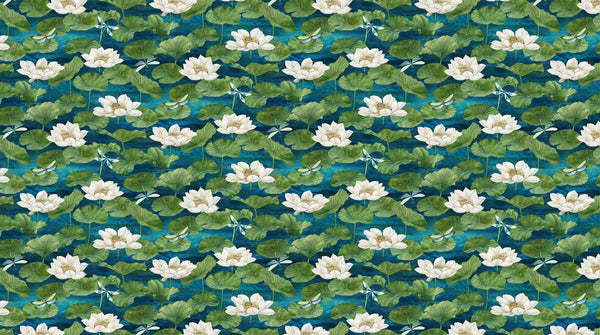Tranquil Waters Dark Blue Water Lilies DP27208-48
