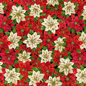Deck the Halls Packed Red and White Poinsettias - 73
