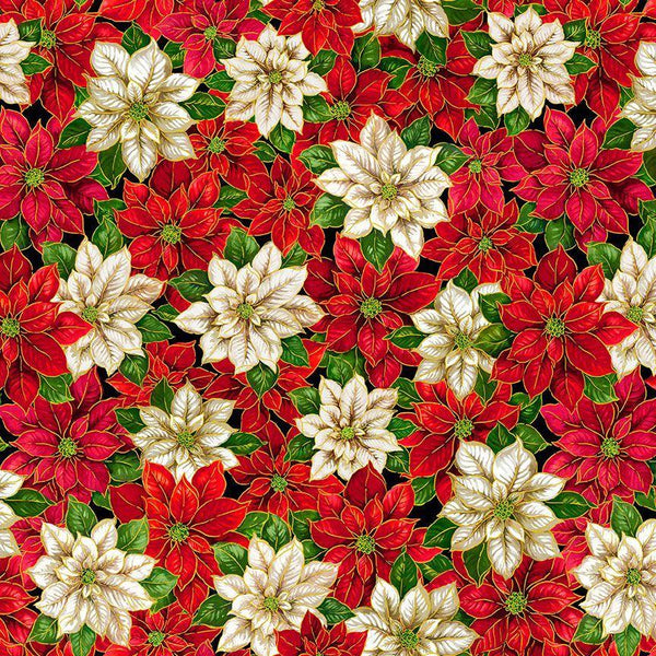 Deck the Halls Packed Red and White Poinsettias - 73