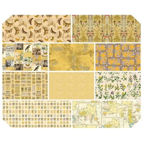 Eclectic Elements Palette Yellow 10 Fat Quarter Bundle FB6FQTH.YELLOW