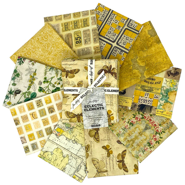 Eclectic Elements Palette Yellow 10 Fat Quarter Bundle FB6FQTH.YELLOW