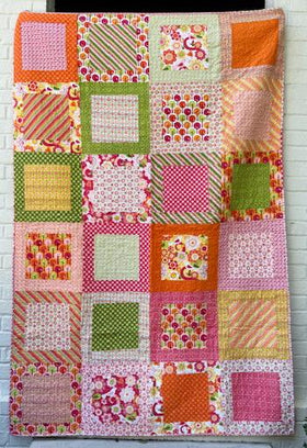 Flannel Squares in Squares Finished Quilt