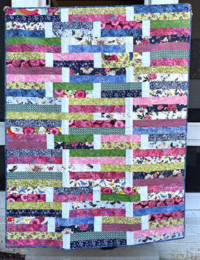 Floral Strips Finished Quilt