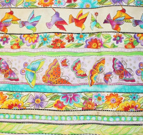 Flying Colors Butterfly and Hummingbird Stripe by Laurel Burch  - 65