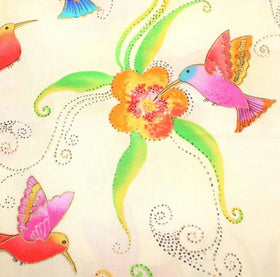 Flying Colors Hummingbirds Cream by Laurel Burch  - 94