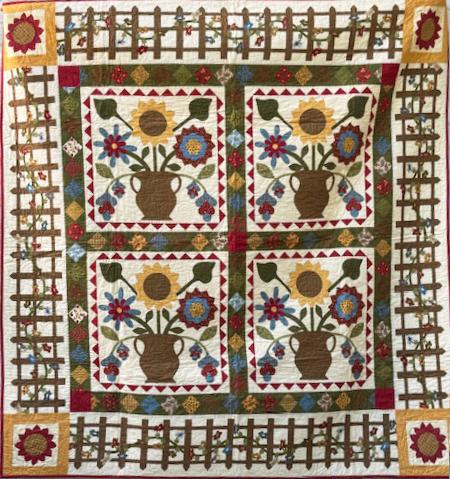 Folk Flowers Finished Quilt