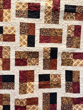 Fractions Neutral Floral Finished Quilt