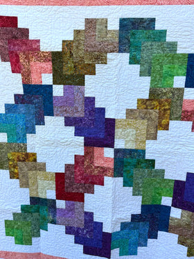 Batik Geometric Squares Finished Quilt