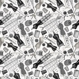 Grey Vintage Mannequins and Sewing Tools CD1501-GREY - 135