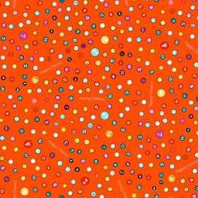 Happy Chance Orange Selvedge Dots 52697-12 - 98