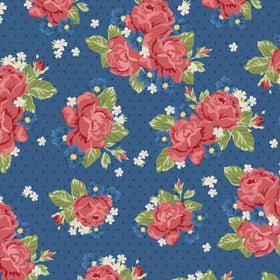 Harry & Alice Go To The Sea Blue Floral C8471-BLUE - 90