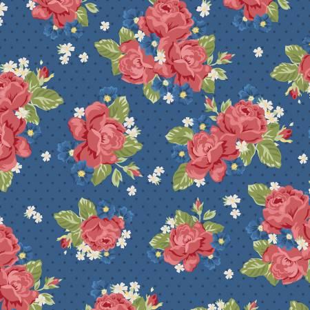 Harry & Alice Go To The Sea Blue Floral C8471-BLUE - 90