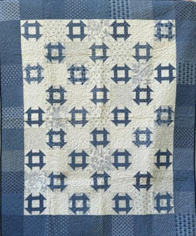 Indigo Churn Dash Finished Quilt