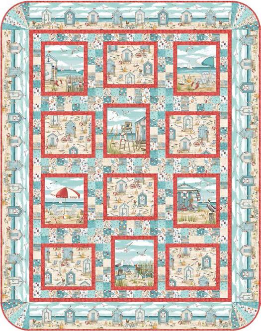 Just Beachy Twin Quilt Kit featuring Beach Therapy