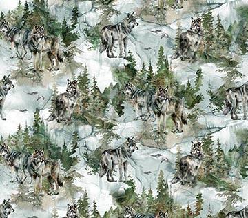 Lone Wolf Teal Wolf Scenic DP27183-64