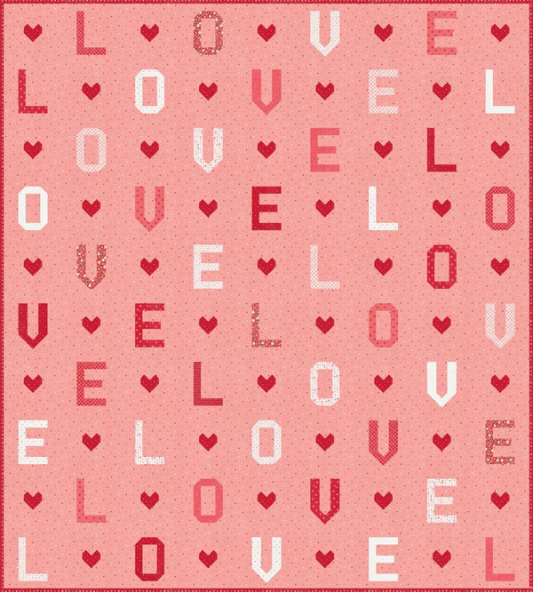 Love Blooms Pink L-O-V-E Quilt Kit