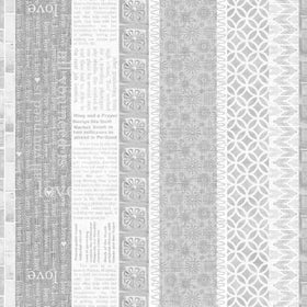 Opposites Attract Grey Newspaper Love Stripe - 53