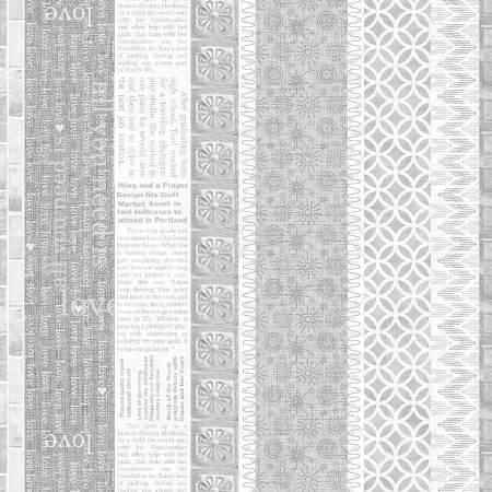 Opposites Attract Grey Newspaper Love Stripe - 53