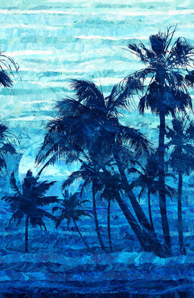 Palm Beach Indigo Full Width Border - 65