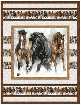 Racing Stripes Quilt Kit featuring Stallion