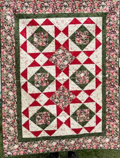 Square in a Square Floral Finished Quilt
